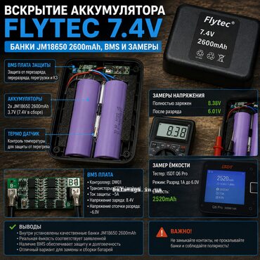 Що всередині акумулятора Flytec 7.4В банки по 18650 ам/г