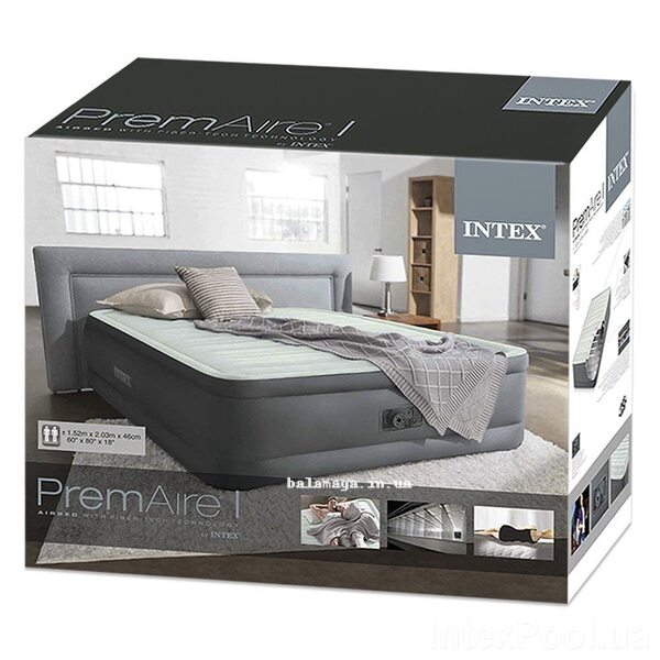 Надувная кровать 203х152х46 см. Электронасос 220В. Нагрузка 273. intex 64906