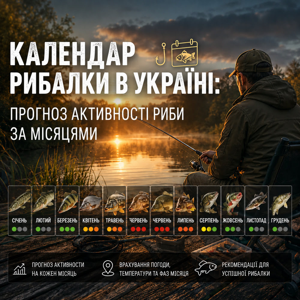 Календар рибалки в Україні на 12 місяців: прогноз активності, облік температури